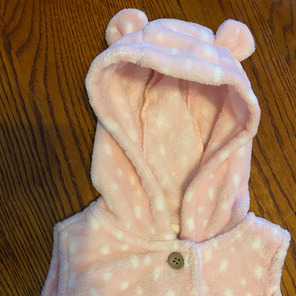 Carter’s 12 mo plush pink hooded vest